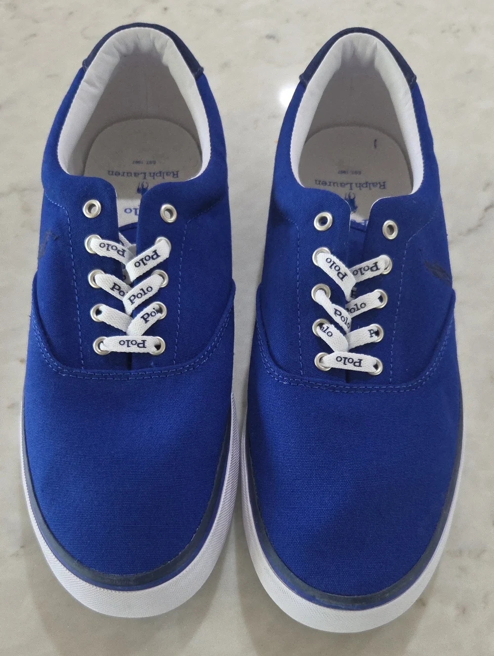 Polo by Ralph Lauren Royal Blue Canvas Low-Top Sneakers with White Trim
